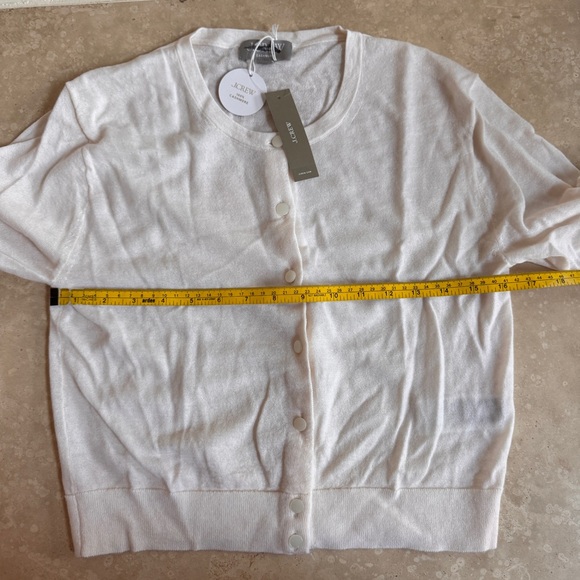 J Crew Featherweight Cashmere Cardigan in Snow Womens Size XS Ivory - Picture 5 of 11